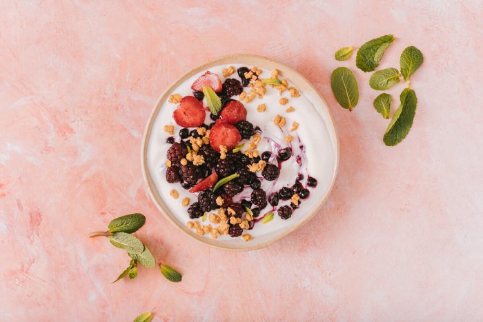 Vegan yogurt smoothie bowl