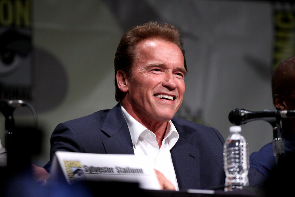 Arnold Schwarzenegger speaking in public