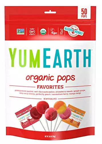 YumEarth Organic Fruit Flavored Pops, 50 Lollipops - Vegan