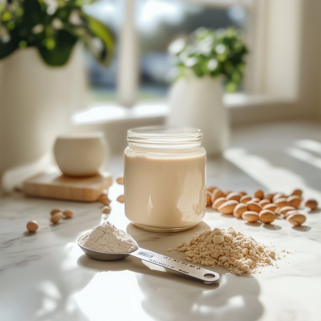 Whey protein in scooper