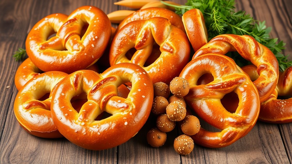 diverse types of pretzels