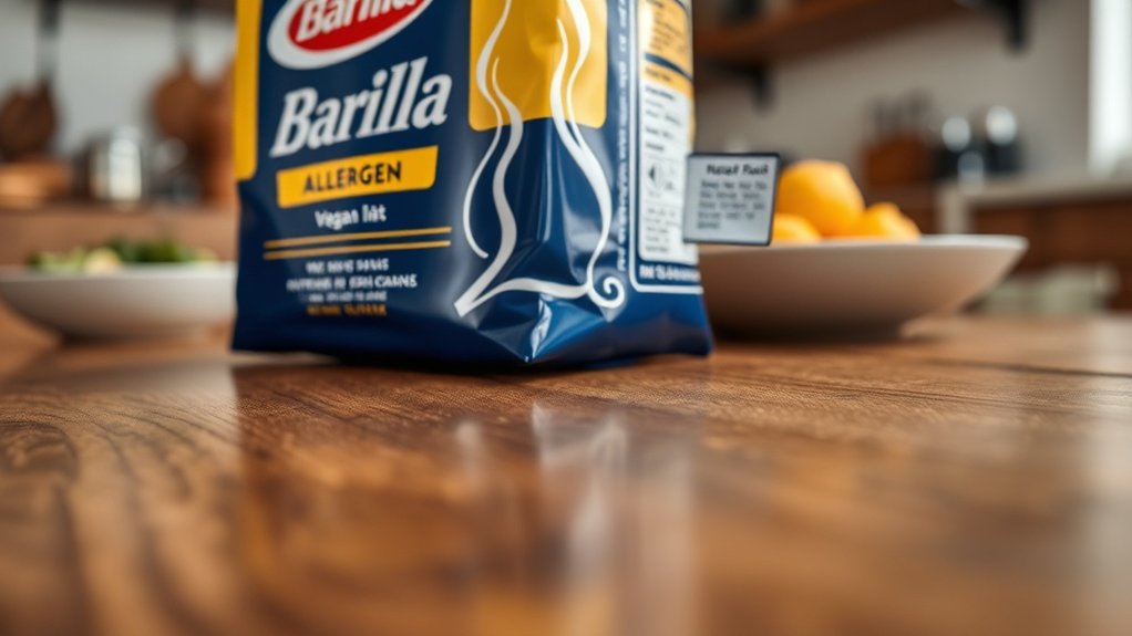 Is Barilla Pasta Vegan 6 allergen information on packaging